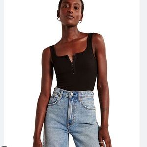 Abercrombie ribbed hook-and-eye bodysuit